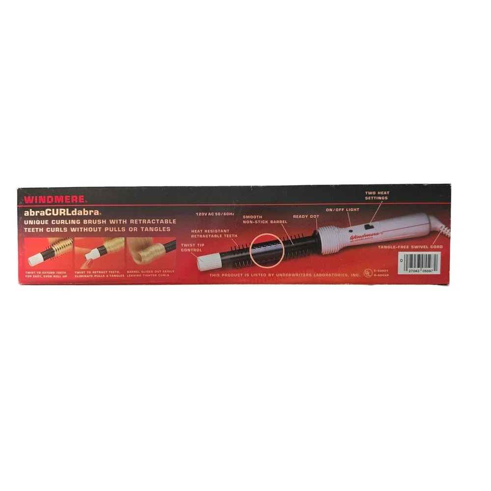 Windmere abraCURLdabra Vintage Retractable Teeth Curling Wand‎ Hair Styler White